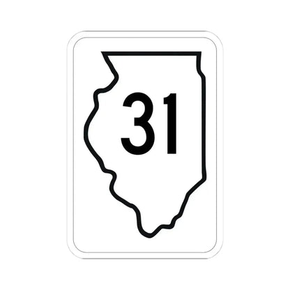 Illinois 31 1950 (Illinois) (Road Sign) STICKER Vinyl Kiss-Cut Decal 4 Inch White - The Sticker Space