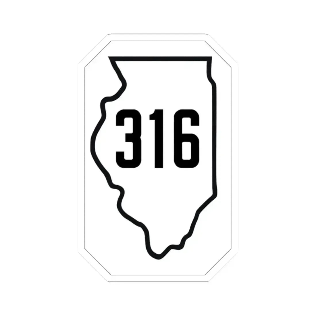 Illinois 316 1926 (Illinois) (Road Sign) STICKER Vinyl Kiss-Cut Decal 2 Inch White - The Sticker Space