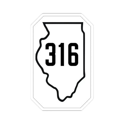 Illinois 316 1926 (Illinois) (Road Sign) STICKER Vinyl Kiss-Cut Decal 3 Inch White - The Sticker Space