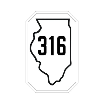 Illinois 316 1926 (Illinois) (Road Sign) STICKER Vinyl Kiss-Cut Decal 4 Inch White - The Sticker Space