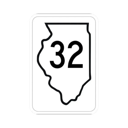 Illinois 32 1950 (Illinois) (Road Sign) STICKER Vinyl Kiss-Cut Decal 2 Inch White - The Sticker Space