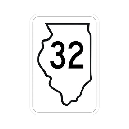 Illinois 32 1950 (Illinois) (Road Sign) STICKER Vinyl Kiss-Cut Decal 3 Inch White - The Sticker Space