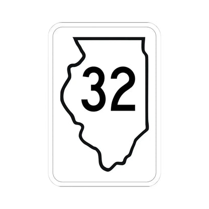 Illinois 32 1950 (Illinois) (Road Sign) STICKER Vinyl Kiss-Cut Decal 4 Inch White - The Sticker Space