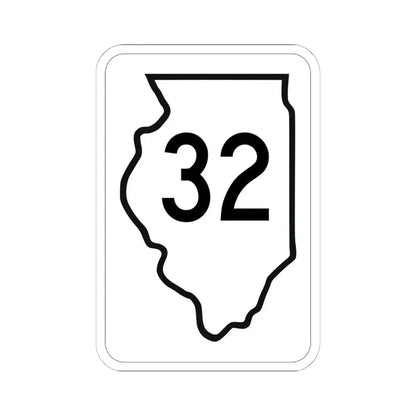 Illinois 32 1950 (Illinois) (Road Sign) STICKER Vinyl Kiss-Cut Decal 6 Inch White - The Sticker Space