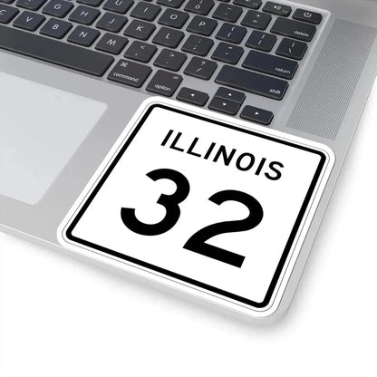 Illinois 32 (Illinois) (Road Sign) STICKER Vinyl Kiss-Cut Decal - The Sticker Space