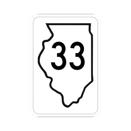 Illinois 33 1950 (Illinois) (Road Sign) STICKER Vinyl Kiss-Cut Decal 2 Inch White - The Sticker Space