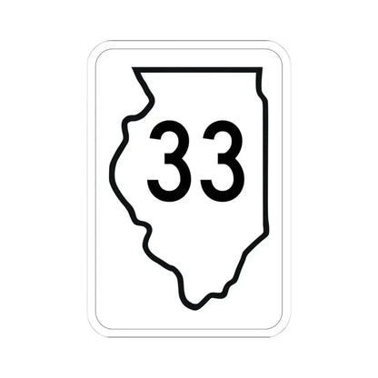 Illinois 33 1950 (Illinois) (Road Sign) STICKER Vinyl Kiss-Cut Decal 4 Inch White - The Sticker Space