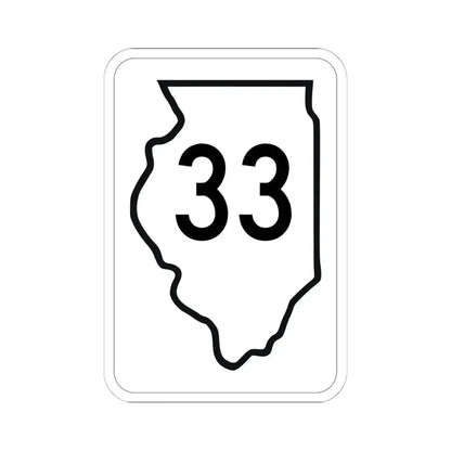 Illinois 33 1950 (Illinois) (Road Sign) STICKER Vinyl Kiss-Cut Decal 6 Inch White - The Sticker Space