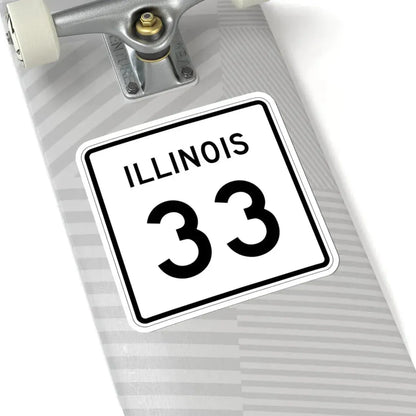Illinois 33 (Illinois) (Road Sign) STICKER Vinyl Kiss-Cut Decal - The Sticker Space