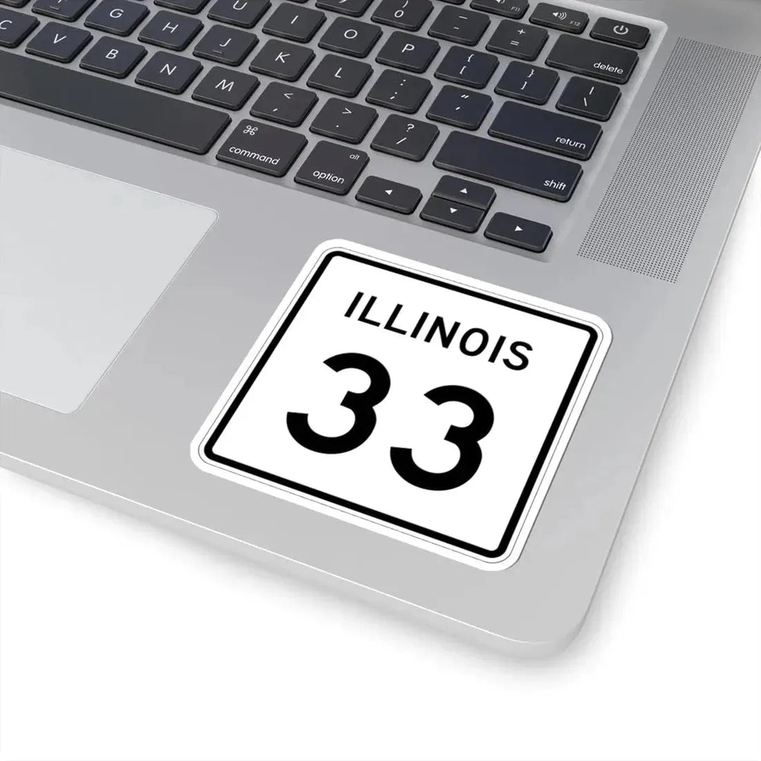 Illinois 33 (Illinois) (Road Sign) STICKER Vinyl Kiss-Cut Decal - The Sticker Space