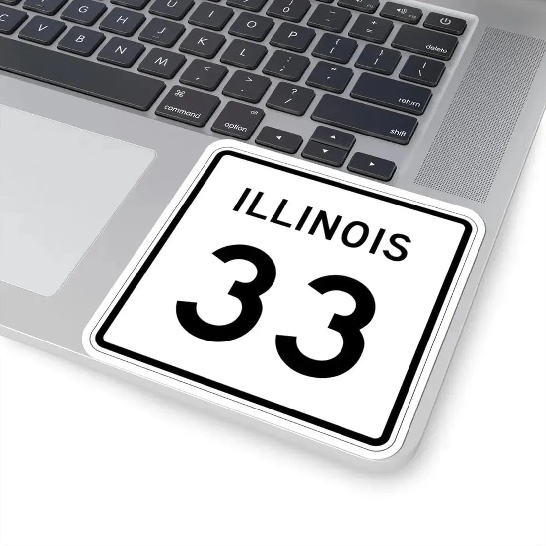 Illinois 33 (Illinois) (Road Sign) STICKER Vinyl Kiss-Cut Decal - The Sticker Space