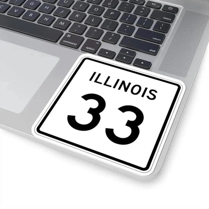 Illinois 33 (Illinois) (Road Sign) STICKER Vinyl Kiss-Cut Decal - The Sticker Space