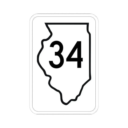 Illinois 34 1950 (Illinois) (Road Sign) STICKER Vinyl Kiss-Cut Decal 6 Inch White - The Sticker Space