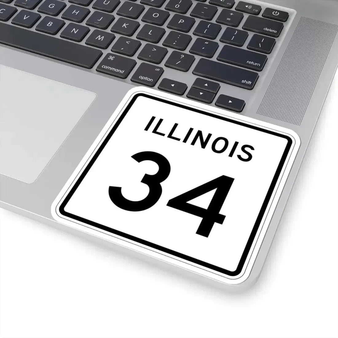 Illinois 34 (Illinois) (Road Sign) STICKER Vinyl Kiss-Cut Decal - The Sticker Space
