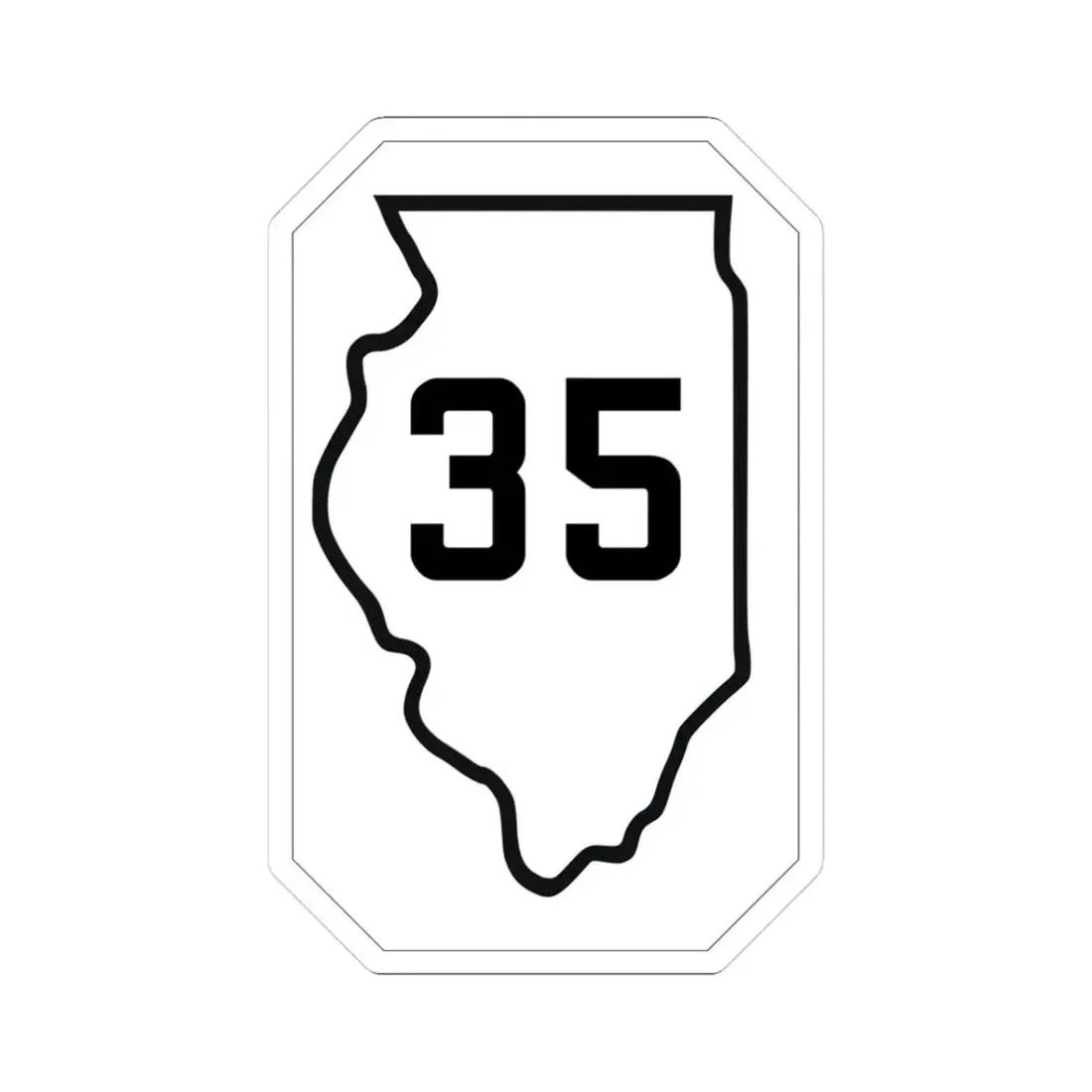 Illinois 35 1926 (Illinois) (Road Sign) STICKER Vinyl Kiss-Cut Decal 3 Inch White - The Sticker Space