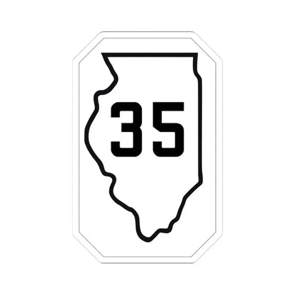 Illinois 35 1926 (Illinois) (Road Sign) STICKER Vinyl Kiss-Cut Decal 3 Inch White - The Sticker Space