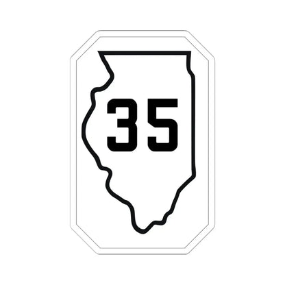 Illinois 35 1926 (Illinois) (Road Sign) STICKER Vinyl Kiss-Cut Decal 6 Inch White - The Sticker Space