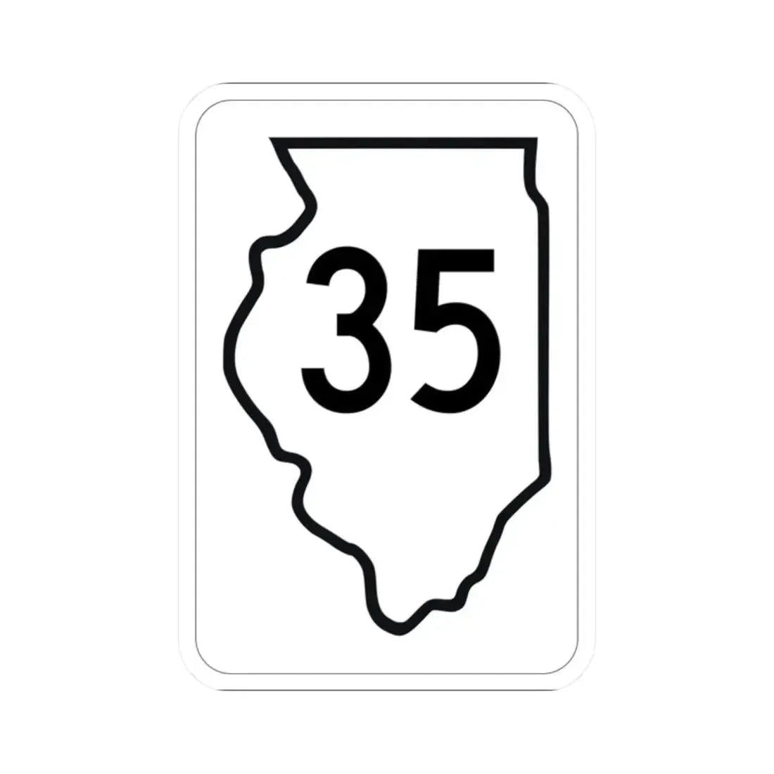 Illinois 35 1950 (Illinois) (Road Sign) STICKER Vinyl Kiss-Cut Decal 2 Inch White - The Sticker Space