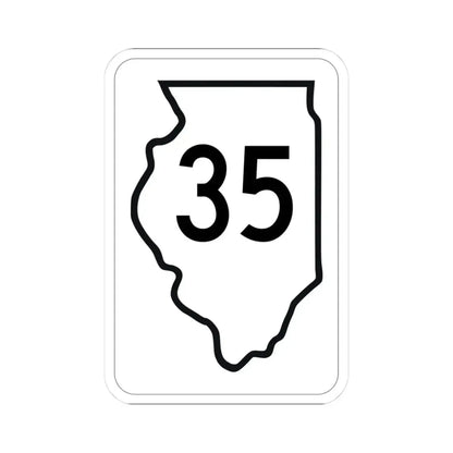 Illinois 35 1950 (Illinois) (Road Sign) STICKER Vinyl Kiss-Cut Decal 3 Inch White - The Sticker Space