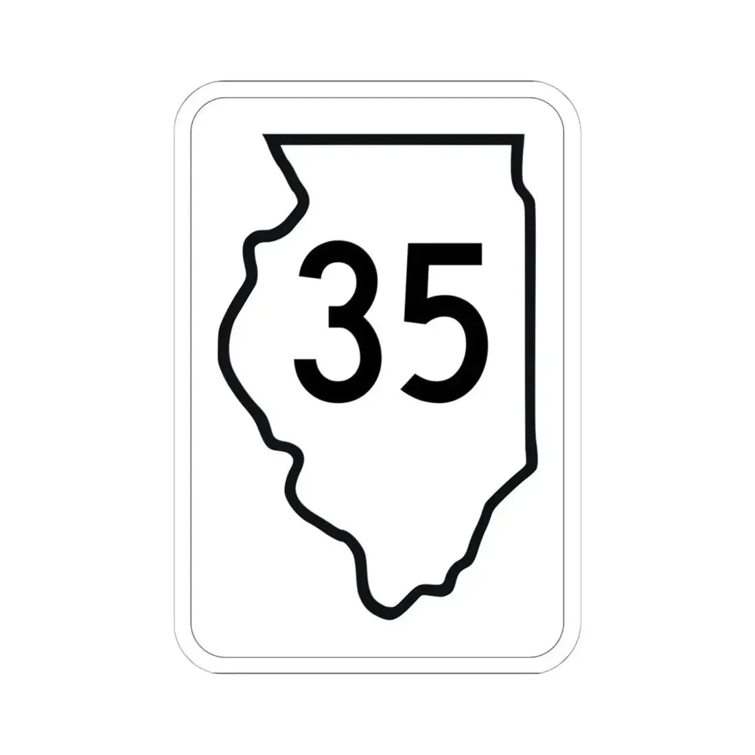 Illinois 35 1950 (Illinois) (Road Sign) STICKER Vinyl Kiss-Cut Decal 6 Inch White - The Sticker Space