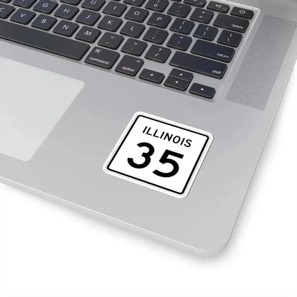Illinois 35 (Illinois) (Road Sign) STICKER Vinyl Kiss-Cut Decal - The Sticker Space