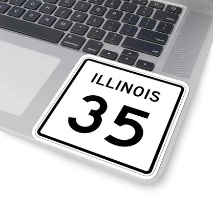 Illinois 35 (Illinois) (Road Sign) STICKER Vinyl Kiss-Cut Decal - The Sticker Space