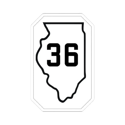Illinois 36 1926 (Illinois) (Road Sign) STICKER Vinyl Kiss-Cut Decal 3 Inch White - The Sticker Space