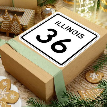 Illinois 36 (Illinois) (Road Sign) STICKER Vinyl Kiss-Cut Decal - The Sticker Space