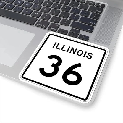 Illinois 36 (Illinois) (Road Sign) STICKER Vinyl Kiss-Cut Decal - The Sticker Space