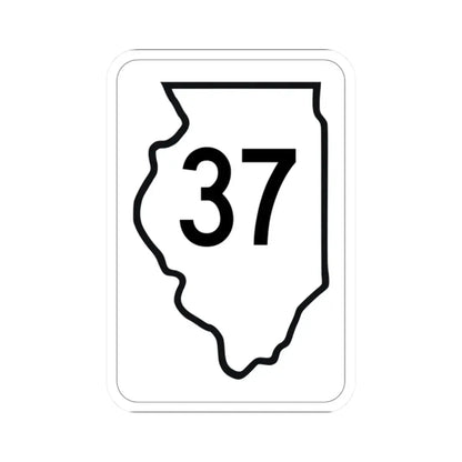 Illinois 37 1950 (Illinois) (Road Sign) STICKER Vinyl Kiss-Cut Decal 2 Inch White - The Sticker Space