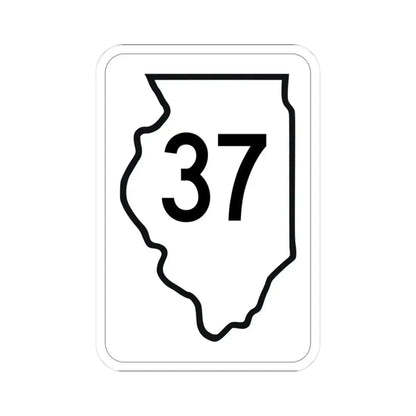 Illinois 37 1950 (Illinois) (Road Sign) STICKER Vinyl Kiss-Cut Decal 3 Inch White - The Sticker Space