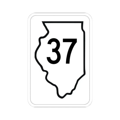 Illinois 37 1950 (Illinois) (Road Sign) STICKER Vinyl Kiss-Cut Decal 4 Inch White - The Sticker Space