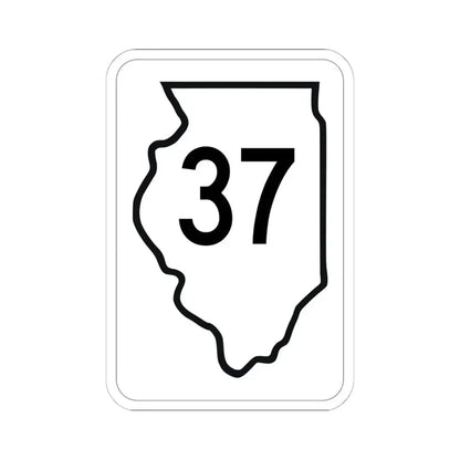 Illinois 37 1950 (Illinois) (Road Sign) STICKER Vinyl Kiss-Cut Decal 6 Inch White - The Sticker Space