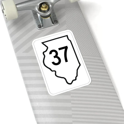 Illinois 37 1950 (Illinois) (Road Sign) STICKER Vinyl Kiss-Cut Decal - The Sticker Space
