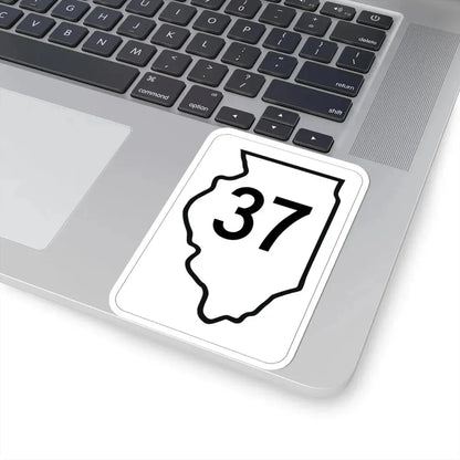 Illinois 37 1950 (Illinois) (Road Sign) STICKER Vinyl Kiss-Cut Decal - The Sticker Space