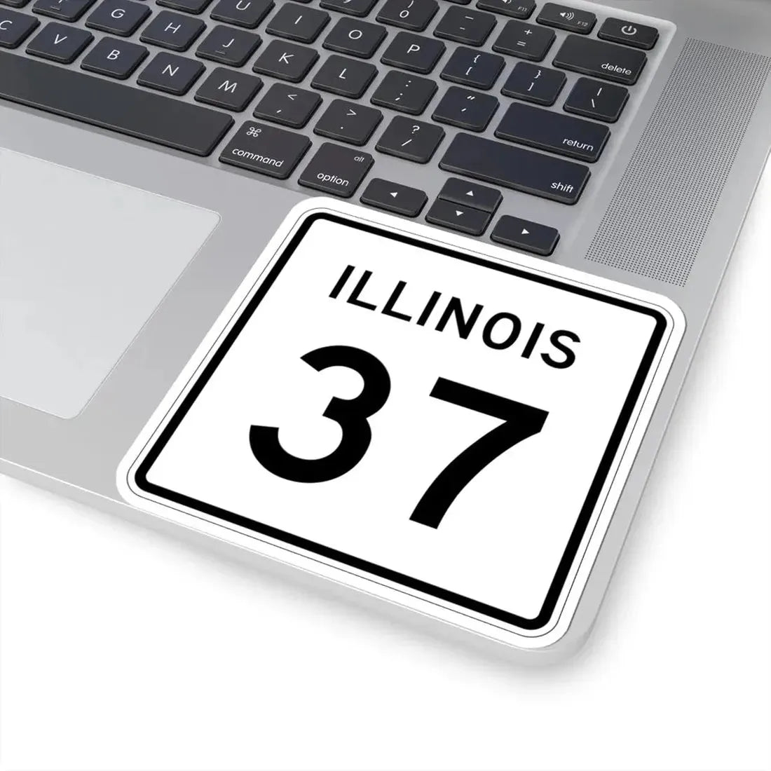 Illinois 37 (Illinois) (Road Sign) STICKER Vinyl Kiss-Cut Decal - The Sticker Space