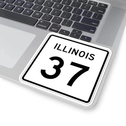 Illinois 37 (Illinois) (Road Sign) STICKER Vinyl Kiss-Cut Decal - The Sticker Space