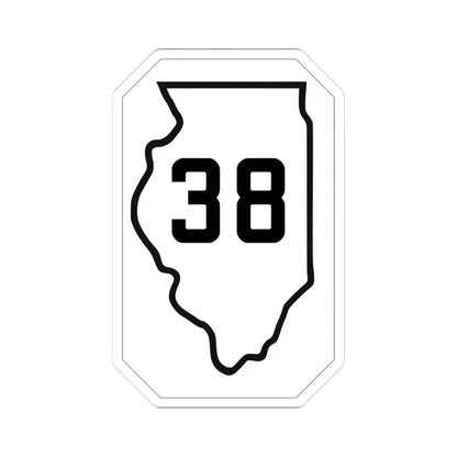 Illinois 38 1926 (Illinois) (Road Sign) STICKER Vinyl Kiss-Cut Decal 3 Inch White - The Sticker Space