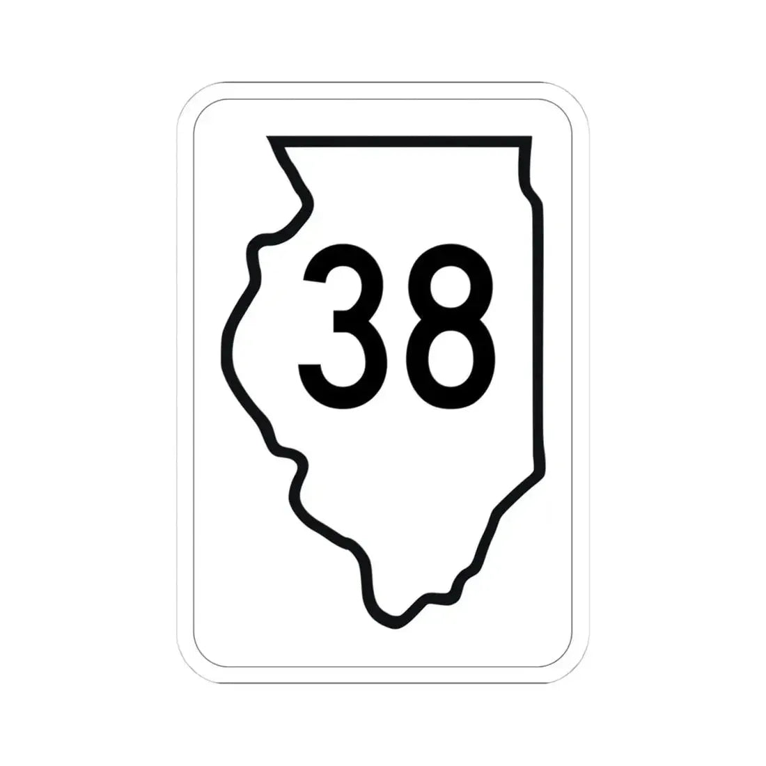 Illinois 38 1950 (Illinois) (Road Sign) STICKER Vinyl Kiss-Cut Decal 4 Inch White - The Sticker Space