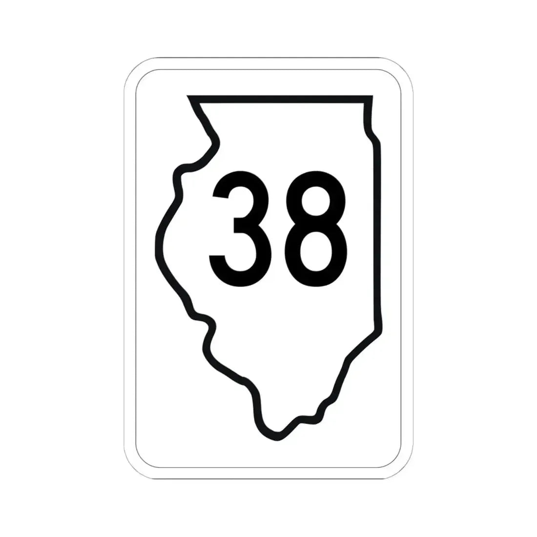 Illinois 38 1950 (Illinois) (Road Sign) STICKER Vinyl Kiss-Cut Decal 6 Inch White - The Sticker Space