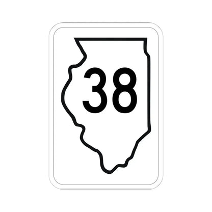 Illinois 38 1950 (Illinois) (Road Sign) STICKER Vinyl Kiss-Cut Decal 6 Inch White - The Sticker Space