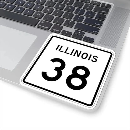 Illinois 38 (Illinois) (Road Sign) STICKER Vinyl Kiss-Cut Decal - The Sticker Space