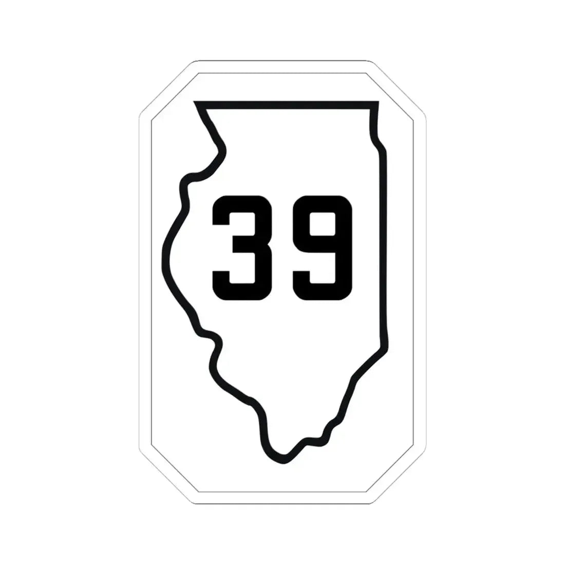 Illinois 39 1926 (Illinois) (Road Sign) STICKER Vinyl Kiss-Cut Decal 4 Inch White - The Sticker Space