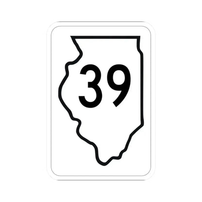 Illinois 39 1950 (Illinois) (Road Sign) STICKER Vinyl Kiss-Cut Decal 2 Inch White - The Sticker Space