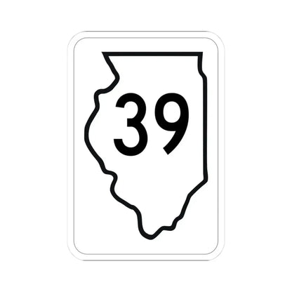 Illinois 39 1950 (Illinois) (Road Sign) STICKER Vinyl Kiss-Cut Decal 3 Inch White - The Sticker Space