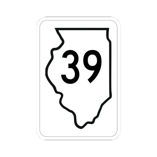 Illinois 39 1950 (Illinois) (Road Sign) STICKER Vinyl Kiss-Cut Decal 3 Inch White - The Sticker Space
