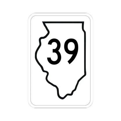 Illinois 39 1950 (Illinois) (Road Sign) STICKER Vinyl Kiss-Cut Decal 4 Inch White - The Sticker Space