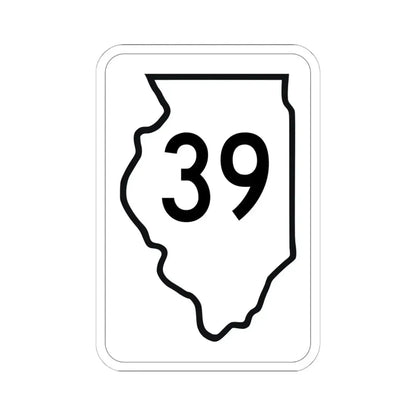 Illinois 39 1950 (Illinois) (Road Sign) STICKER Vinyl Kiss-Cut Decal 6 Inch White - The Sticker Space