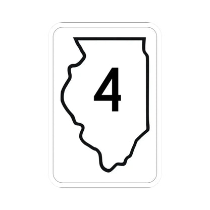 Illinois 4 1950 (Illinois) (Road Sign) STICKER Vinyl Kiss-Cut Decal 2 Inch White - The Sticker Space