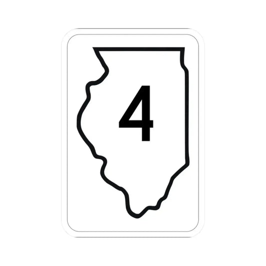 Illinois 4 1950 (Illinois) (Road Sign) STICKER Vinyl Kiss-Cut Decal 2 Inch White - The Sticker Space